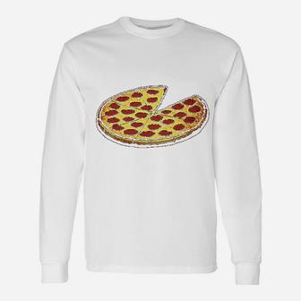 Dads Pizza Pie And Slice Dad Long Sleeve T-Shirt - Seseable