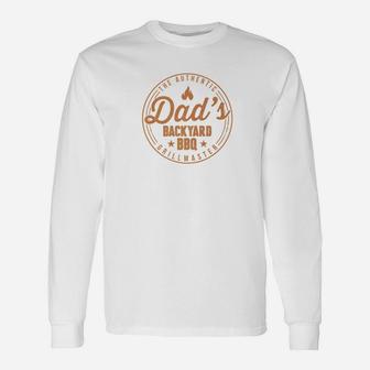 Dads Backyard Bbq The Authentic Grillmaster Father Premium Long Sleeve T-Shirt - Seseable
