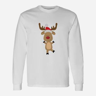 Dancing Rudolph Red Nosed Reindeer Merry Christmas Long Sleeve T-Shirt