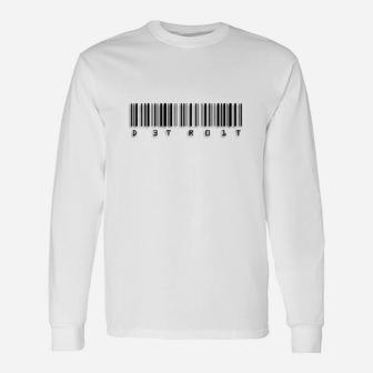 Detroit Barcode Long Sleeve T-Shirt - Seseable