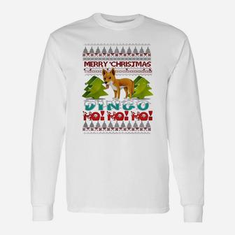 Dingo Ugly Christmas Sweater,dingo Christmas Day,dingo Christmas Eve,dingo Noel Long Sleeve T-Shirt - Seseable