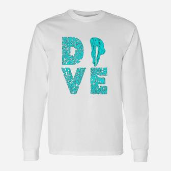 Dive Springboard Platform Diver Diving Board Aquatic Long Sleeve T-Shirt - Seseable