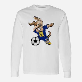 Dog Dabbing Soccers Long Sleeve T-Shirt - Seseable