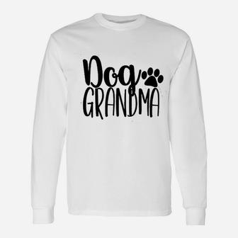 Dog Grandma Women Dog Paw Letter Print Casual Long Sleeve T-Shirt - Seseable