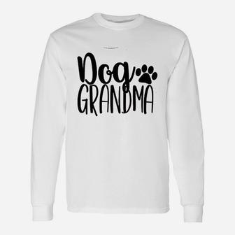 Dog Grandma Women Dog Paw Graphic Long Sleeve T-Shirt - Seseable