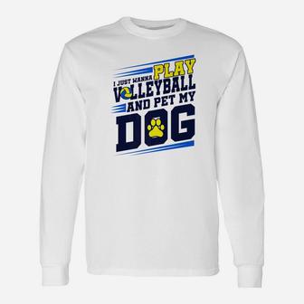 Dog Mom Dad Volleyball Player Coach Long Sleeve T-Shirt - Seseable