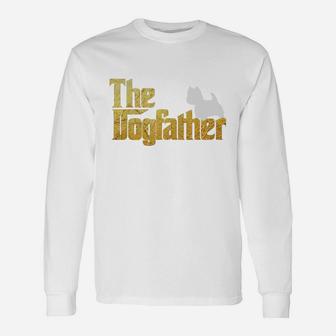 The Dogfather Pitbull Dog Dad Father s Day Long Sleeve T-Shirt - Seseable