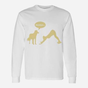 Downward Facing Dog Yoga Humor Comedy Long Sleeve T-Shirt - Seseable