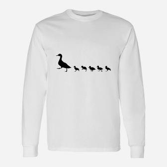 Duck Family, Duck And Ducklings Shirts Long Sleeve T-Shirt - Seseable