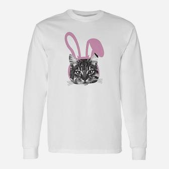 Easter Cat Kitten In Bunny Ears Cute Lover Spring Long Sleeve T-Shirt - Seseable