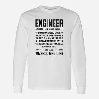 Engineer Definition Noun Engineering Dictionary Long Sleeve T-Shirt - Seseable