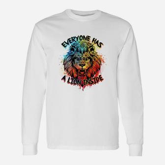 Everyone Has A Lion Inside Coolest Lion Coloured Lion Long Sleeve T-Shirt - Seseable