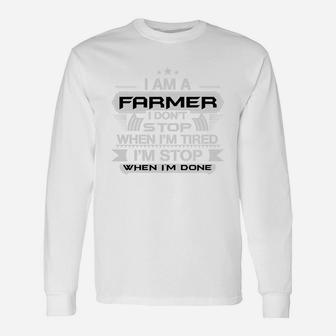 Farmer Shirt Im A Farmer I Dont Stop Proud Chemist Long Sleeve T-Shirt - Seseable