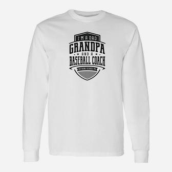 Fathers Day Im A Dad A Baseball Coach Men Long Sleeve T-Shirt - Seseable
