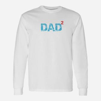 Fathers Day Dad Squared 2 Father Of Two Twins Premium Long Sleeve T-Shirt - Seseable