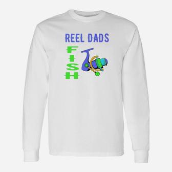 Fathers Day Fishing Reel Cool Dad Son Dads Fish Premium Long Sleeve T-Shirt - Seseable