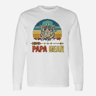 Fathers Day Idea For Dad Papa Bear Lovers Vintage Long Sleeve T-Shirt - Seseable
