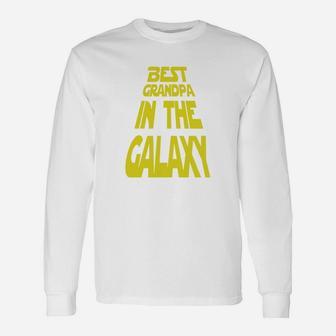 Fathers Day Shirt Best Grandpa In The Galaxy Long Sleeve T-Shirt - Seseable