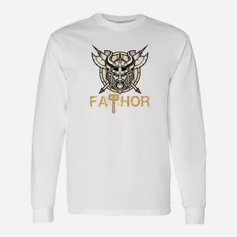 Fathor For Men Father Viking Hero Fathers Day Shirt Premium Long Sleeve T-Shirt - Seseable