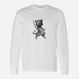 Fencing Cat Fencing Long Sleeve T-Shirt - Seseable