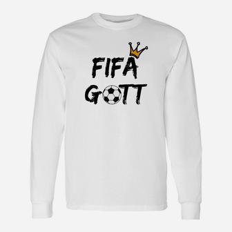 FIFA Gott Fußball Krone Herren Langarmshirts, Spieler Design - Seseable