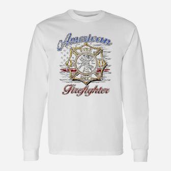 Firefighter Vintage Tattoo Art Long Sleeve T-Shirt - Seseable