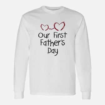Our First Fathers Day Dad Baby Matching Set Long Sleeve T-Shirt - Seseable