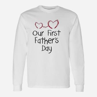 Our First Fathers Day Great Idea For A New Dad Baby Long Sleeve T-Shirt - Seseable