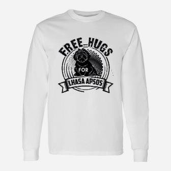 Free Hugs Lhasa Apsos Dog Long Sleeve T-Shirt - Seseable