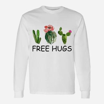 Free Hugs For Plant Lovers Succulent Cactus Long Sleeve T-Shirt - Seseable