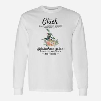 Glückliches Kajakfahren Langarmshirts mit deutschem Spruch und Grafik - Seseable