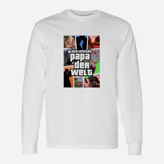 Glücklichster Papa Langarmshirts mit Fotocollage, Design für Vatertag - Seseable