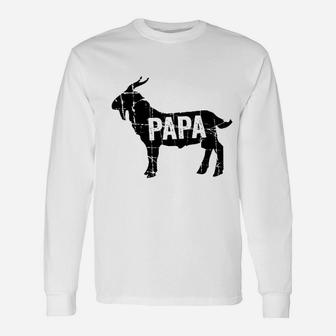 Goat Papa Greatest Of All Time Dad Long Sleeve T-Shirt - Seseable