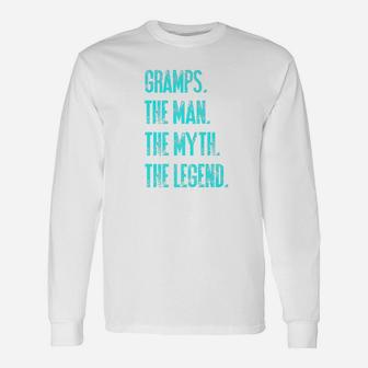 Gramps The Man The Myth The Legend Dad Quote Act026e Premium Long Sleeve T-Shirt - Seseable