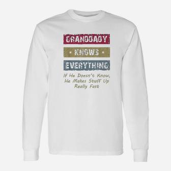 Granddaddy Knows Everything, best christmas gifts for dad Long Sleeve T-Shirt - Seseable