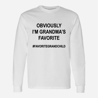 I Am Grandma Favorite Granddaughter Grandson Long Sleeve T-Shirt - Seseable