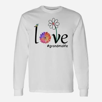 Grandmother Loves Grandma Life Cute Flower Long Sleeve T-Shirt - Seseable