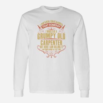 Grumpy Union Carpenters Dad Long Sleeve T-Shirt - Seseable