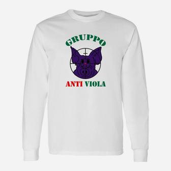 Gruppo Anti Viola Langarmshirts, Schweinedesign Lustiges Motiv - Seseable