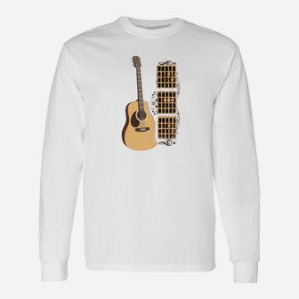 Guitar Dad Shirt Dad Chord Acoustic Guitarist Fathers Day Premium Long Sleeve T-Shirt - Seseable