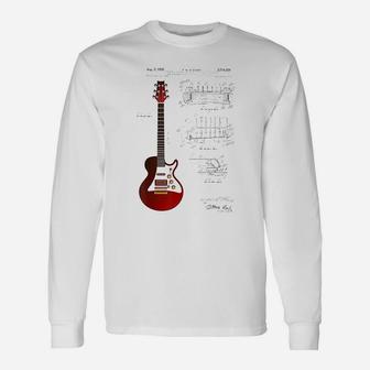Guitar Patent Guitarist Vintage Guitar Long Sleeve T-Shirt - Seseable