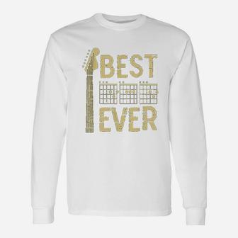 Guitarist Father Best Dad Ever Dad Chord Guitar Long Sleeve T-Shirt - Seseable