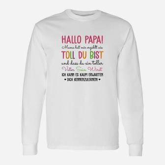 Hallo Papa Langarmshirts für werdende Väter, Originelles Tee für Neu-Papas - Seseable