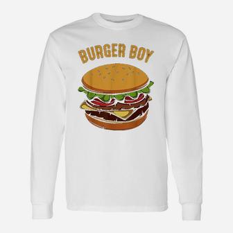 Hamburger Cheeseburger Burger Boy Fast Food Lover Long Sleeve T-Shirt - Seseable