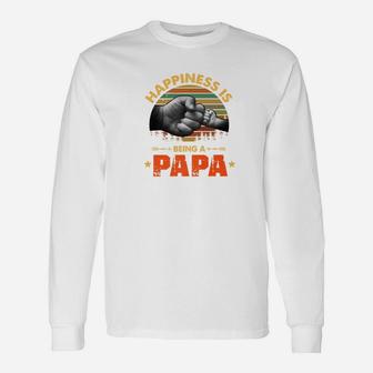Happiness Is Being An Papa Fathers Day Men Premium Long Sleeve T-Shirt - Seseable