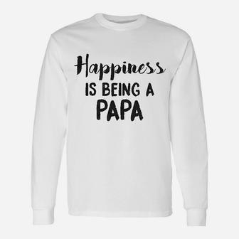 Happiness Is Being A Papa Grandpa Relationship Long Sleeve T-Shirt - Seseable