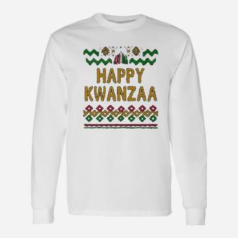 Happy Kwanzaa Style Black Heritage Holiday Graphic Long Sleeve T-Shirt - Seseable