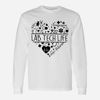 Heart Nurse Life Lab Tech Long Sleeve T-Shirt - Seseable
