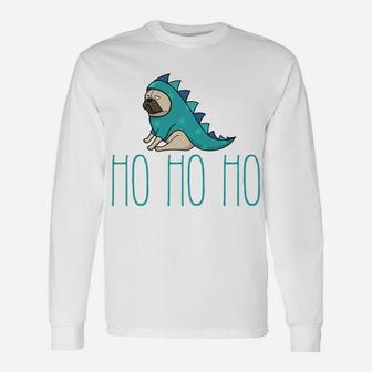 Ho Ho Ho French Bulldog Dabbing Dog Long Sleeve T-Shirt - Seseable