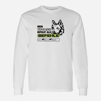 Husky Herren Langarmshirts Mein Hund Befiehlt, Lustiges Motiv-Langarmshirts - Seseable